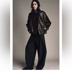 Zara ZW COLLECTION WOOL PINSTRIPE PANTS Sz L